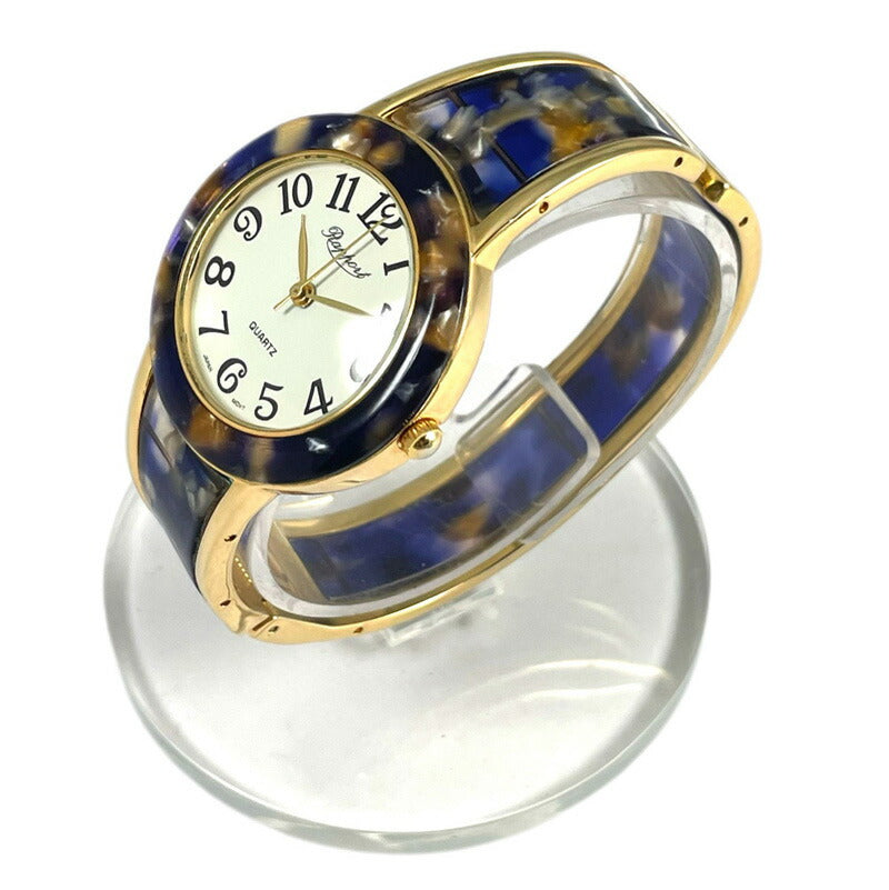 【Rapport】 バングルウォッチ ゴールドフレーム ラウンド 見やすい文字盤 高級感 レディース 腕時計