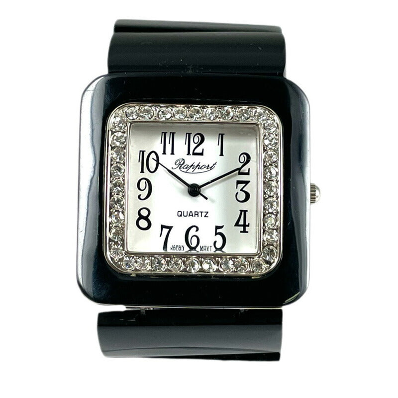 【Rapport】 ブレスレットウォッチ スクエアフェイス 見やすい文字盤 ゴムバンド レディース 腕時計