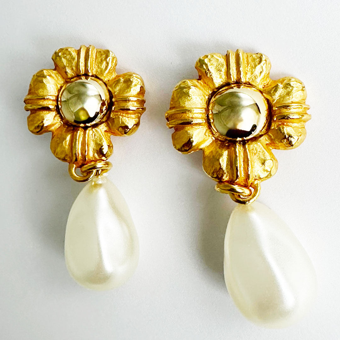 揺れる パールのイヤリング イミテーションパール フランス産インポートアクセ プレゼント ギフト