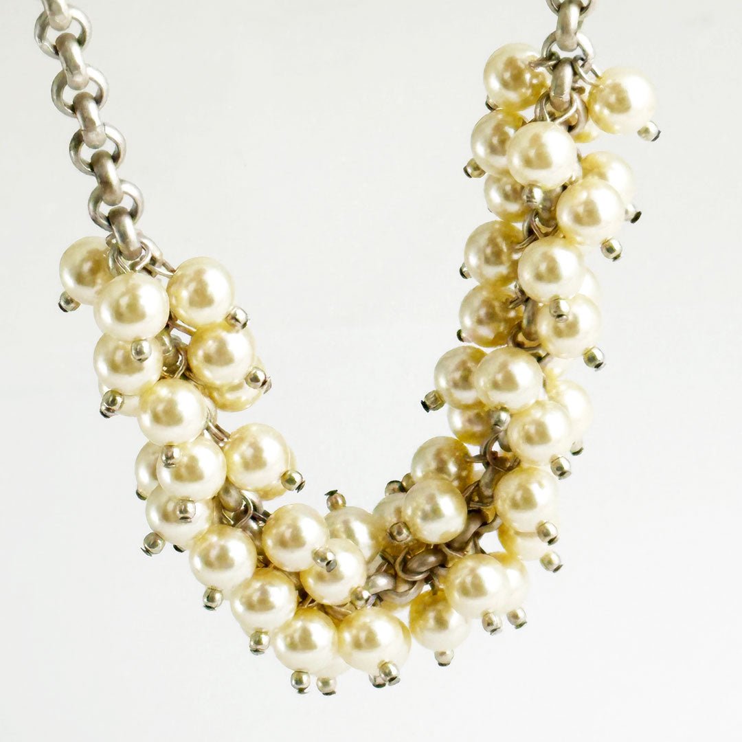 パールのネックレス ガラスパール フランス産のインポートアクセ プレゼント ギフト