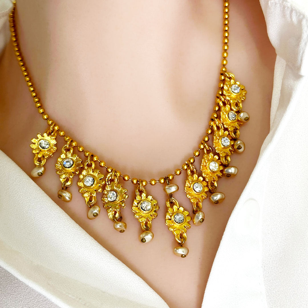 フランス産のインポートアクセ　可愛いゴールドネックレス プレゼント ギフト