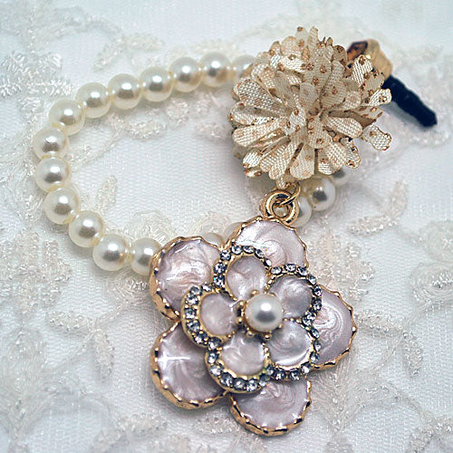 お花とパールのスマートフォンピアス　スマピ　イヤフォンジャックアクセ メール便OK プレゼント ギフト