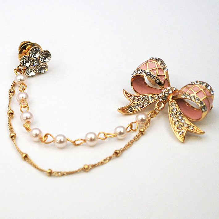 ブローチとタックピンのチェーンブローチ レディースファッション アクセサリー ゴールド プレゼント ギフト