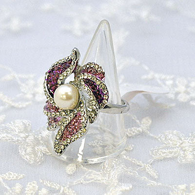 きらきらラインストーンのファッションリング プレゼント ギフト