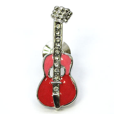 ギターのピンブローチ レディースファッション アクセサリー レッド ブルー プレゼント ギフト