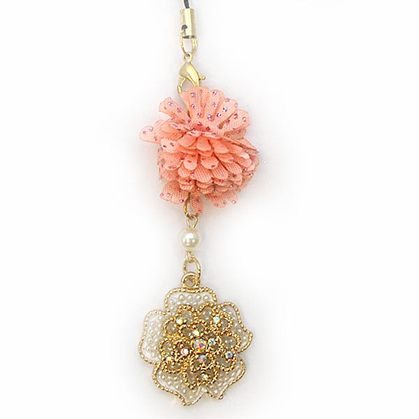 フラワーストラップ 携帯ストラップ モチーフ マスコットチャーム レトロ 個性派 開運