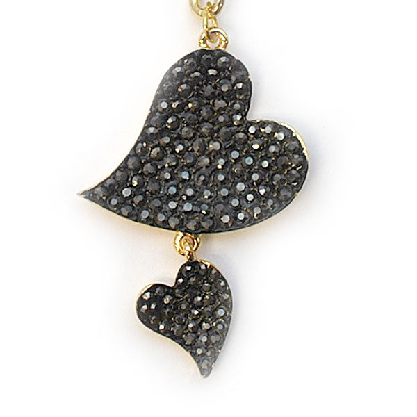 きらきらラインストーン ダブルハートのキーホルダー キーリング ペア お揃い プレゼント ギフト