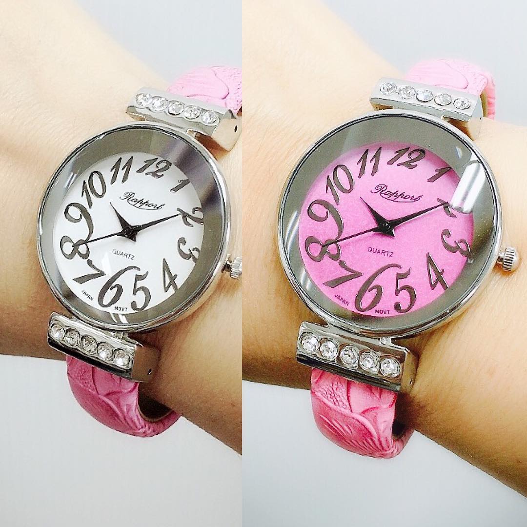 【Rapport】 バングルウォッチ カラーチェンジダイヤル ラウンド型 個性派デザイン レディース 腕時計