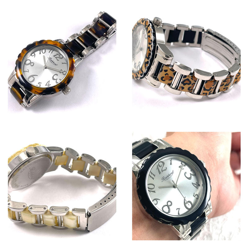 【Rapport】 ブレスレットウォッチ メタルベルト ラウンド 見やすい文字盤 クラシック レトロ レディース 腕時計